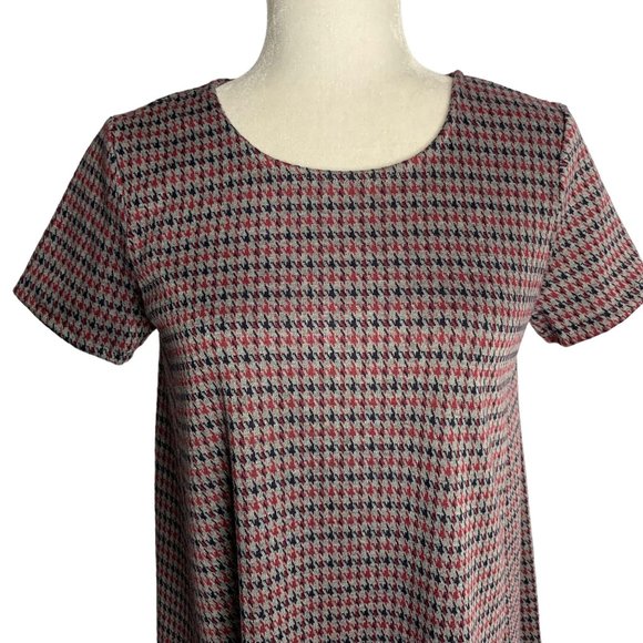 Joe Fresh Herringbone A Line T Shirt Dress XS Grey Knit Short Sleeve Round Neck - Picture 2 of 6